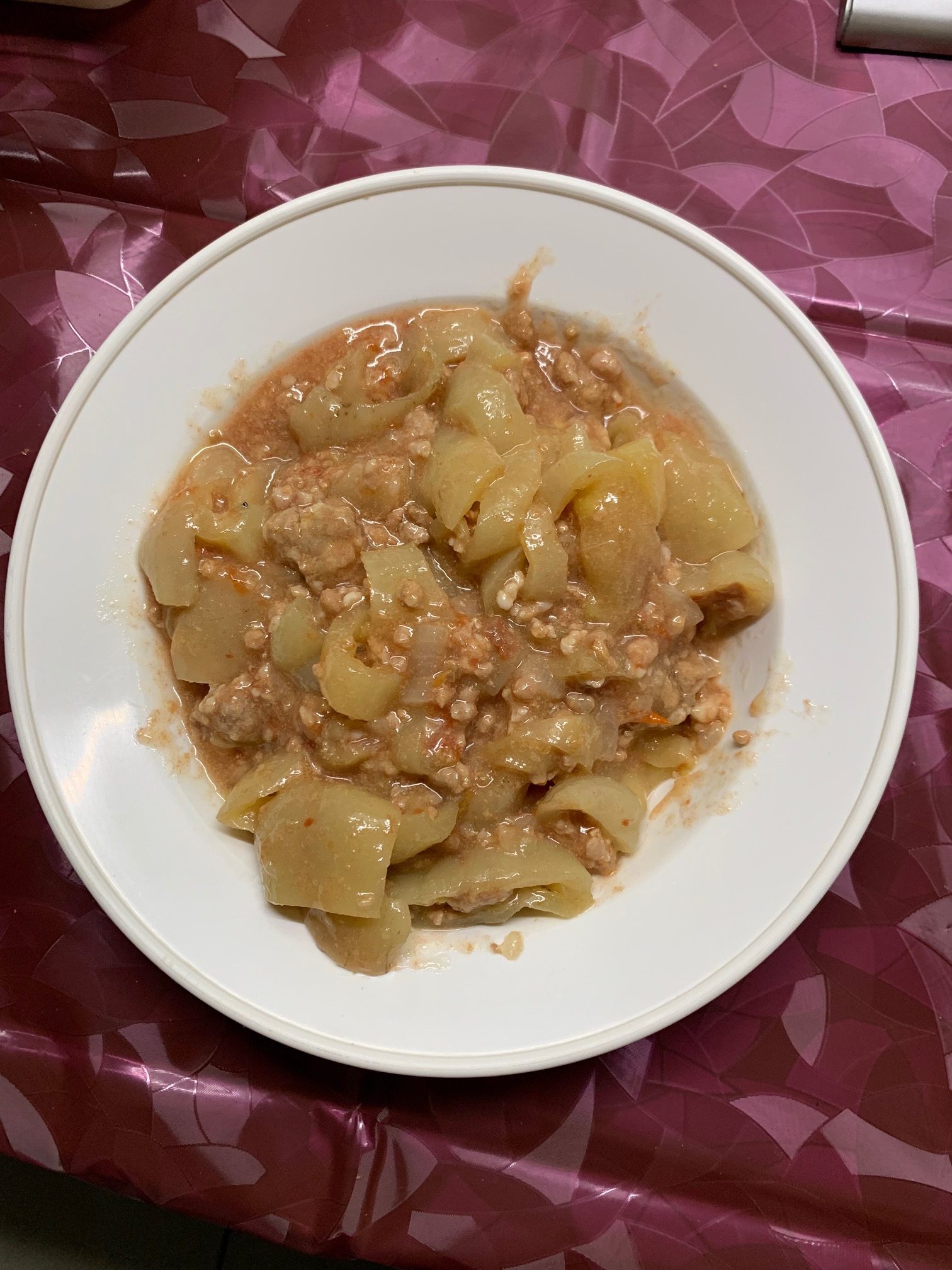 Darálthúsos lecsó